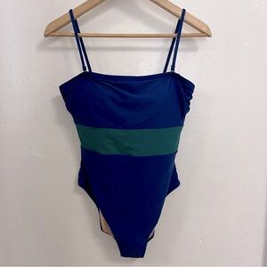 J. Crew Bandeau Colorblock Swimsuit Size 10